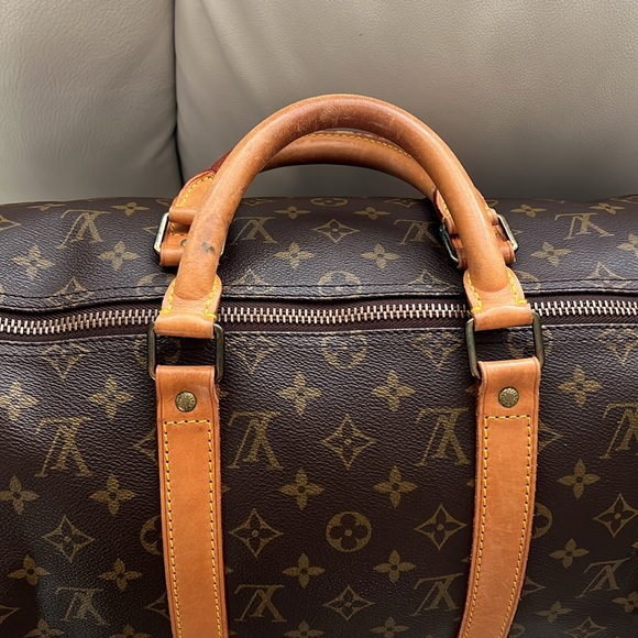 Louis Vuitton 50 Keepall Monogram Canvas Tote Travel Duffle Bag with name tag - Picture 2 of 15